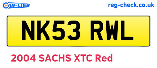 NK53RWL are the vehicle registration plates.