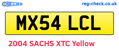 MX54LCL are the vehicle registration plates.