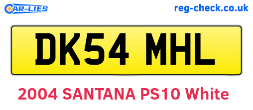 DK54MHL are the vehicle registration plates.