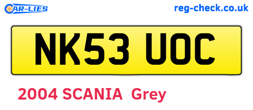NK53UOC are the vehicle registration plates.
