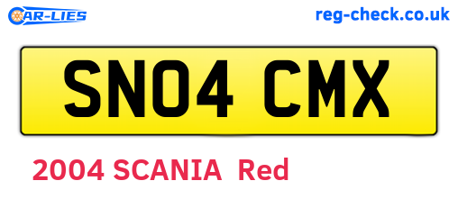 SN04CMX are the vehicle registration plates.