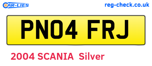 PN04FRJ are the vehicle registration plates.