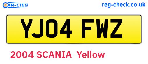 YJ04FWZ are the vehicle registration plates.