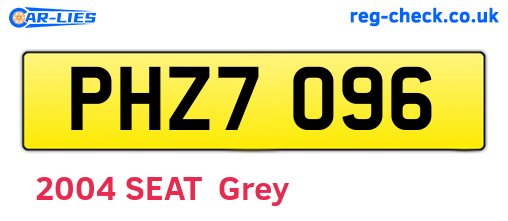 PHZ7096 are the vehicle registration plates.