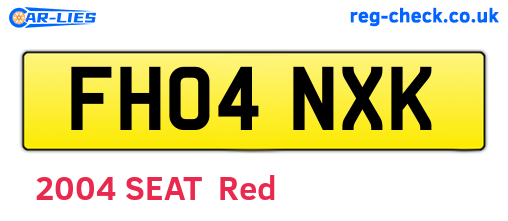 FH04NXK are the vehicle registration plates.