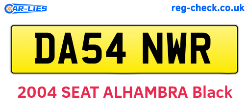 DA54NWR are the vehicle registration plates.