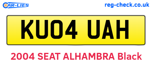 KU04UAH are the vehicle registration plates.
