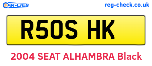 R50SHK are the vehicle registration plates.