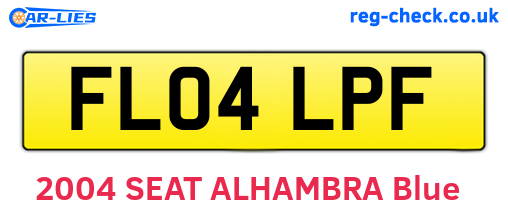 FL04LPF are the vehicle registration plates.