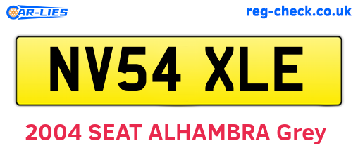 NV54XLE are the vehicle registration plates.