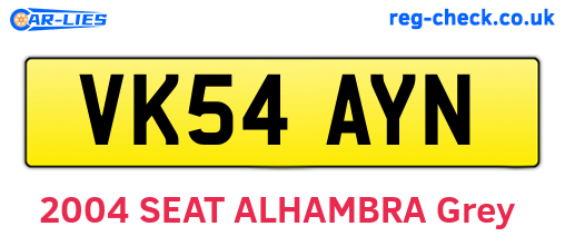 VK54AYN are the vehicle registration plates.