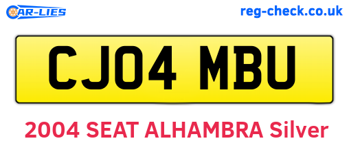 CJ04MBU are the vehicle registration plates.