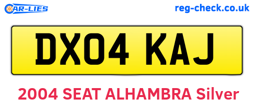 DX04KAJ are the vehicle registration plates.