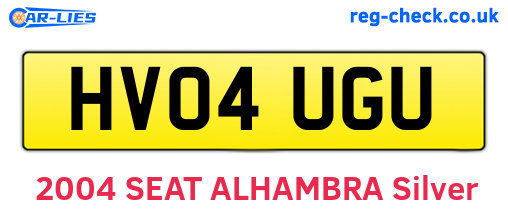 HV04UGU are the vehicle registration plates.