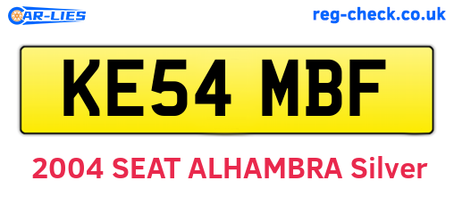 KE54MBF are the vehicle registration plates.