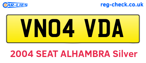 VN04VDA are the vehicle registration plates.