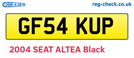 GF54KUP are the vehicle registration plates.