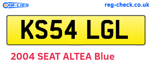 KS54LGL are the vehicle registration plates.