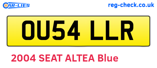 OU54LLR are the vehicle registration plates.