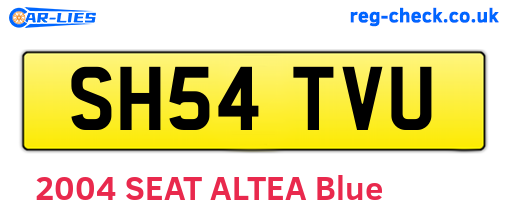 SH54TVU are the vehicle registration plates.