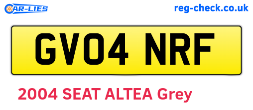 GV04NRF are the vehicle registration plates.