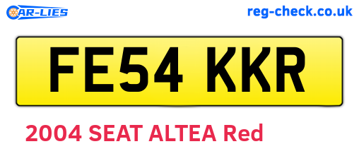 FE54KKR are the vehicle registration plates.