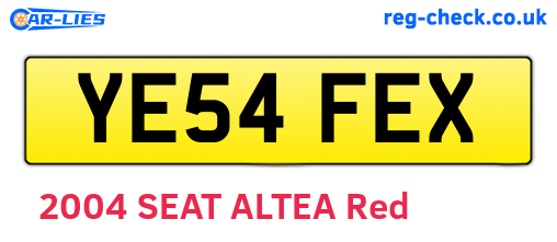 YE54FEX are the vehicle registration plates.