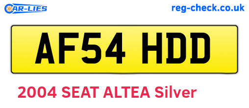 AF54HDD are the vehicle registration plates.