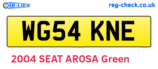 WG54KNE are the vehicle registration plates.