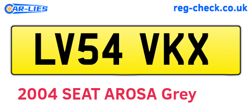 LV54VKX are the vehicle registration plates.