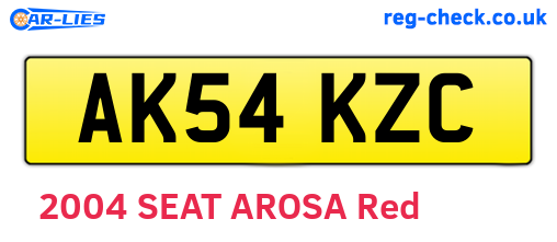 AK54KZC are the vehicle registration plates.