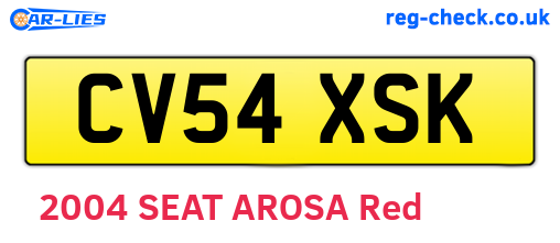 CV54XSK are the vehicle registration plates.