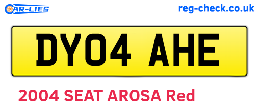 DY04AHE are the vehicle registration plates.