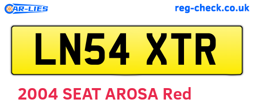 LN54XTR are the vehicle registration plates.