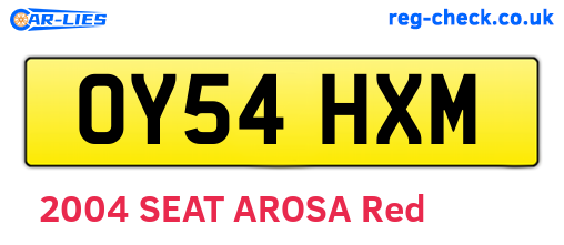 OY54HXM are the vehicle registration plates.