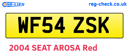 WF54ZSK are the vehicle registration plates.