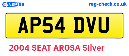 AP54DVU are the vehicle registration plates.
