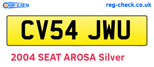 CV54JWU are the vehicle registration plates.