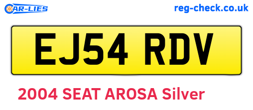 EJ54RDV are the vehicle registration plates.
