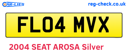 FL04MVX are the vehicle registration plates.