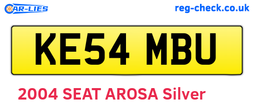KE54MBU are the vehicle registration plates.