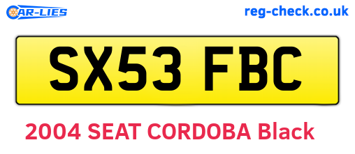 SX53FBC are the vehicle registration plates.