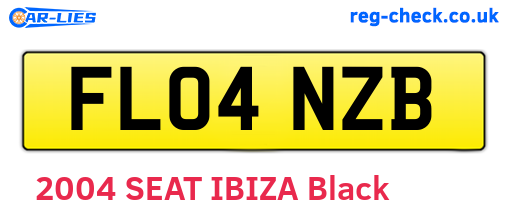 FL04NZB are the vehicle registration plates.