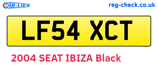 LF54XCT are the vehicle registration plates.