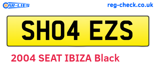 SH04EZS are the vehicle registration plates.