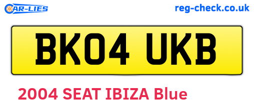 BK04UKB are the vehicle registration plates.