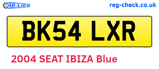 BK54LXR are the vehicle registration plates.