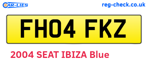 FH04FKZ are the vehicle registration plates.