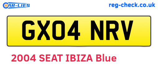 GX04NRV are the vehicle registration plates.