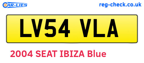 LV54VLA are the vehicle registration plates.